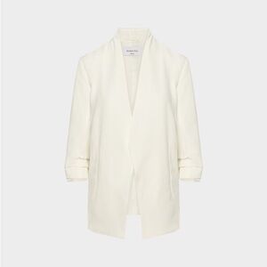 Babaton Aritzia Power Blazer Mirror Crepe Off White Open Front Blazer Jacket - 8